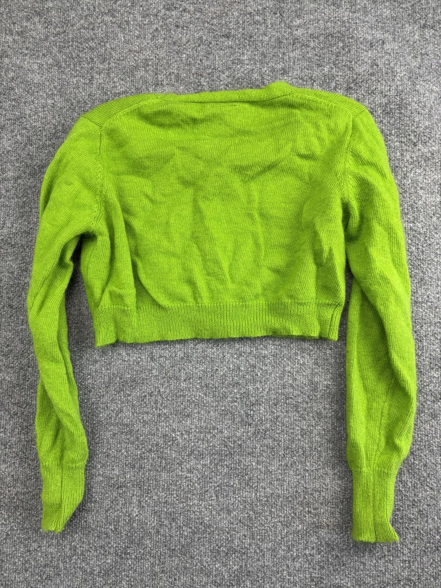 UNIF Sweater Womens XS Green Cropped Cardigan Knit Button Up Long