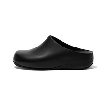 FITFLOP Women's Shuv Black Leather Clogs 268-001 