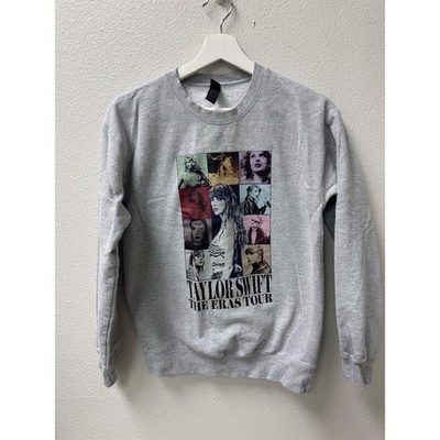 Taylor Swift Womens The Eras Tour Sweatshirt Gildan Gray Small Graphic Pullover