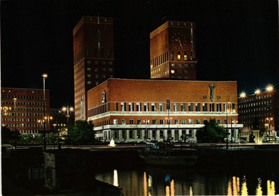 CPM The Oslo City Hall by night NORWAY (829424)