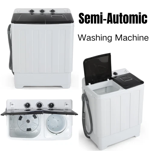 2-in-1 Mini Washer Portable Washing Machine 30Lb Twin Tub Washer Home/Apartment!