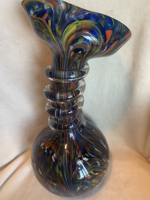Heavy And Very Unique Art Glass Vase,  probably Murano. Weighs Almost 8 Pounds