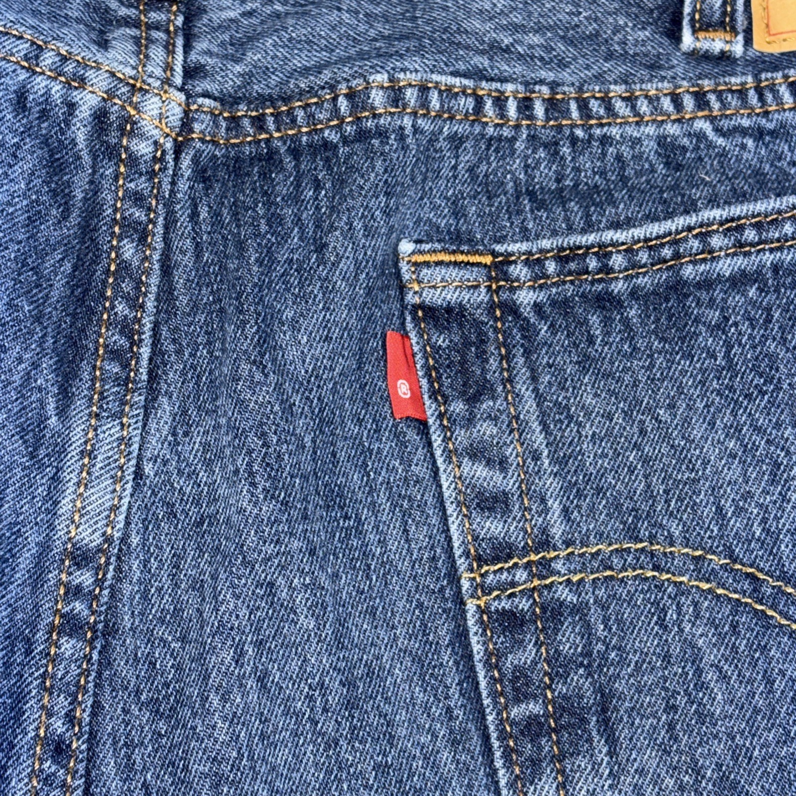 Levis 501 Jeans Mens 38x29 Blank Tab Denim Straight Leg Button Fly Fits 36 X 28 - View 17