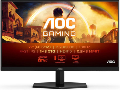 AOC 27G42E 27 Zoll FHD Gaming Monitor, 180Hz, Fast IPS Panel, 0.5Ms MPRT, Adapti