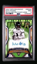 NATE WIGGINS 2024 TOPPS RESURGENCE LIME POWER SURGE AUTO RC 3/15 RAVENS PSA 9