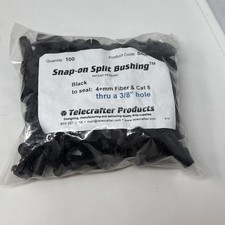 Telecrafter SBBK-38 100 Snap-On Split Bushing Black 4+mm Fiber & Cat 5