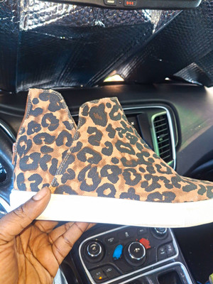 Steve Madden Women s Leopard Animal Print Slip-On Ankle Bootie Canvas US 10