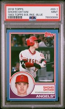 2018 Topps 1983 #83-1 Shohei Ohtani Baseball Rookie Card RC Blue SP PSA 9 Mint