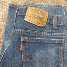 Vintage 80s Levis 517 Orange Tab Jeans Mens 34 X 32 Bootcut Made In USA