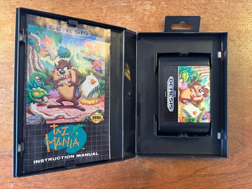 Vintage Taz-Mania Sega Genesis Game Complete CIB 1992 Tested Manual