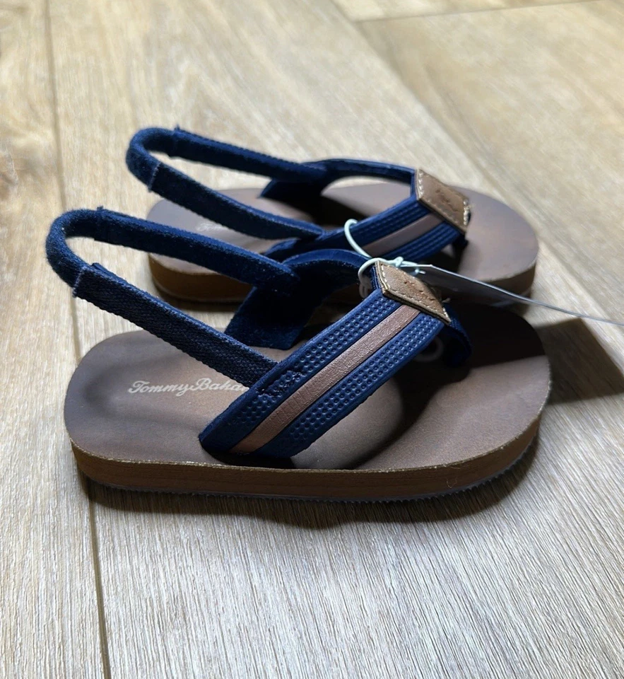 Tommy Bahama Sandalias Azul Niño Talla 6-7 Correa Trasera Elástica NUEVAS Foto 3 de 4