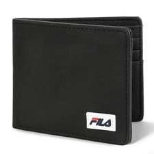 Men  s PU Leather Minimalist Bifold Wallet, Front Pocket ID Window