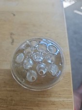 Vintage Clear Glass Flower Frog 11 Hole Round Floral Arranger 3.5  Dia.