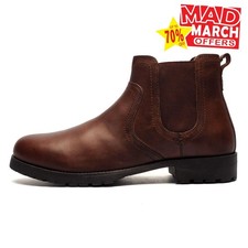 Oaktrak Bello Men's Leather Chelsea Dealer Designer Slip On Ankle Boots