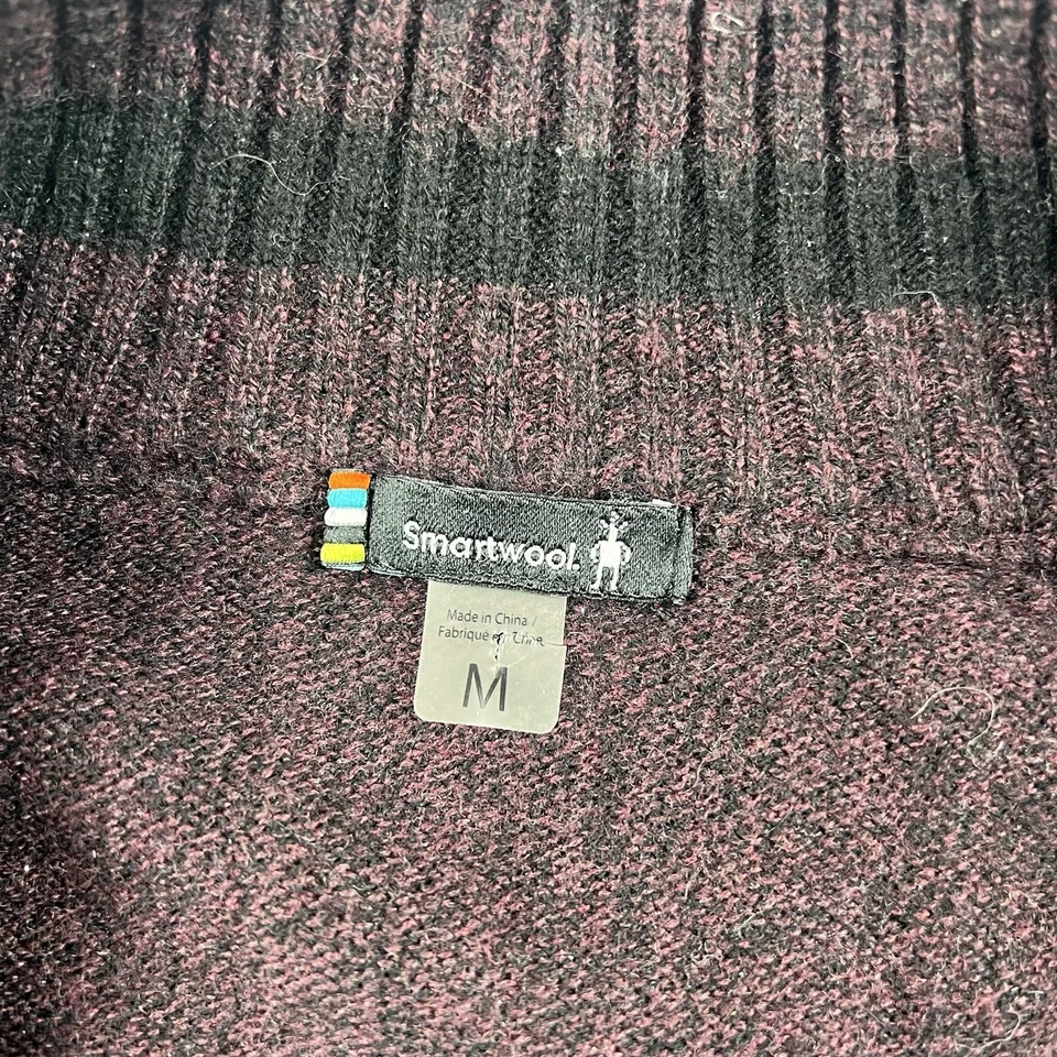 SmartWool Shirt Men's M Dark Red Wool Nylon Base Layer Pullover Quarter Zip - Image 3 of 4