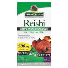 Nature s Answer Reishi 500 mg 90 Vegetarian Capsules Cruelty-Free, Gluten-Free,