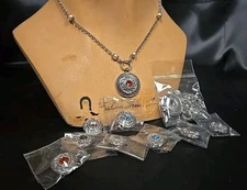 Ginger Snaps 2 Adjustable Necklaces, 9 Interchangeable Pendant Charms Bling