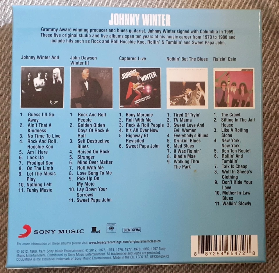 CD JOHNNY WINTER - BOX 5CD ORIGINAL ALBUM CLASSICS (COLUMBIA SONY MUSIC E.U) - Photo 2/3