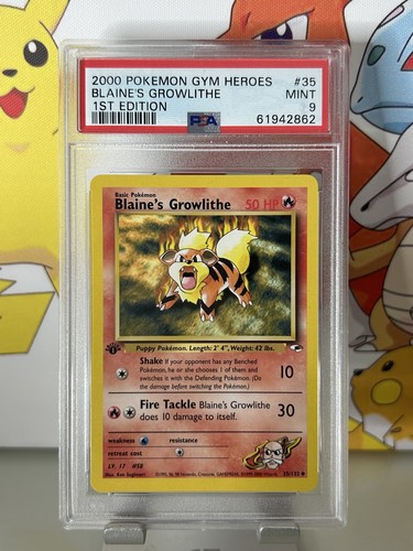 Blaine's Growlithe (1st Edition) graded PSA 9 for sale on eBay