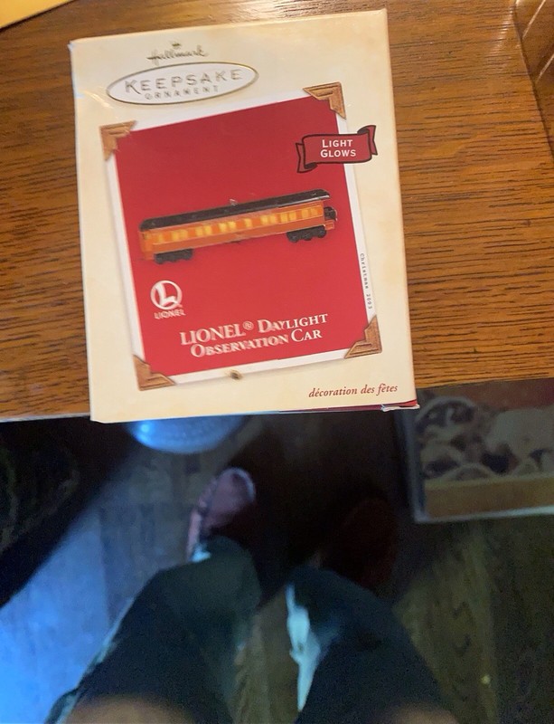 2003 Hallmark Ornament Die Cast Metal Lionel Train Light Up Observation Car