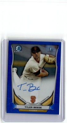 2014 Bowman Draft #BCA-TB Tyler Beede Chrome Draft Pick Autographs Blue /150