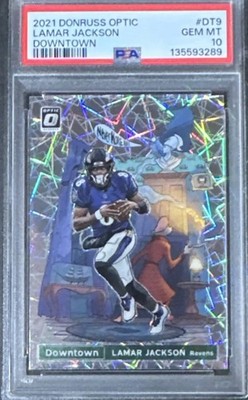 2021 Panini Donruss Optic Downtown Lamar Jackson PSA 10 ***Chase 
