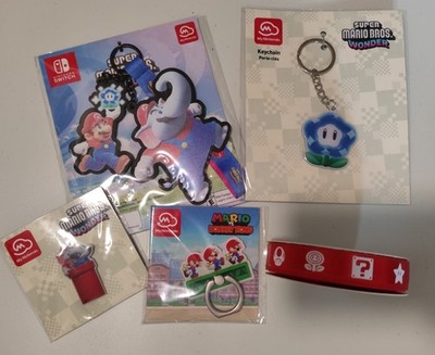 My Nintendo Mario Wonder Kit - Keychains + Pin + Band + Mario Phone Ring