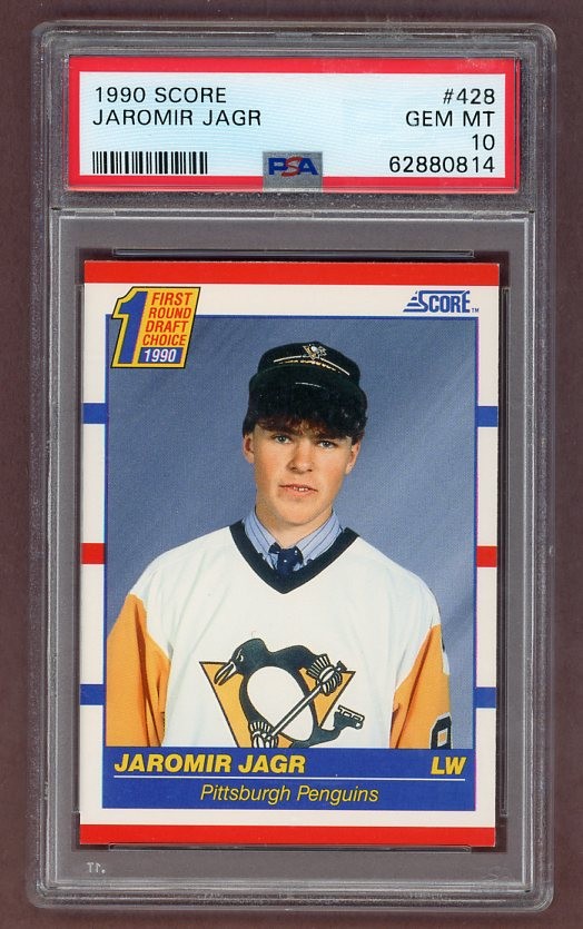 1990 SCORE #428 JAROMIR JAGR PENGUINS PSA 10 GEM MINT 523018 (KYCARDS)
