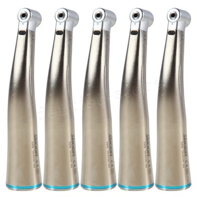 5X Dental Winkelstück mit Licht Optic Contra Angle Handpiece Blau 1:1 Wasser ST