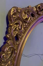Ornately Carved Antique Rococo/Baroque Style Wood Frame Out 22”x 26” In 20”x16”