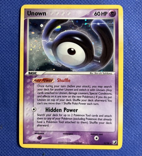 Pokemon Unown (H) H/28 Holo Rare Unseen Forces Pokemon - NM (Swirl)