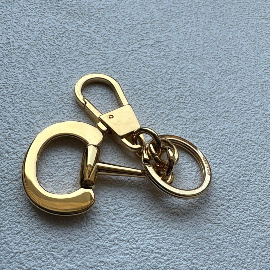 GUCCI Keyring Keychain Bag Charm Gold Horsebit Vintage 02621i thumbnail 11