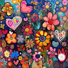 5D DIY Colorful Flowers Diamond Painting Kits for Adults, Floral Flower Full Dr