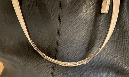 Bolso de Mano COACH Metro Cuero Saffiano Negro y Tostado Mediano De Colección - Imagen 5 de 10