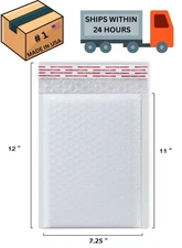 400PCS #1 Poly Bubble Mailers Shipping Bags Padded Envelopes Mailing 7.25x11