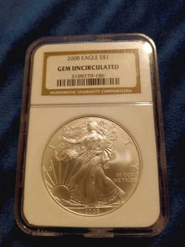 2008 American Silver Eagle NGC GEM Uncirculated