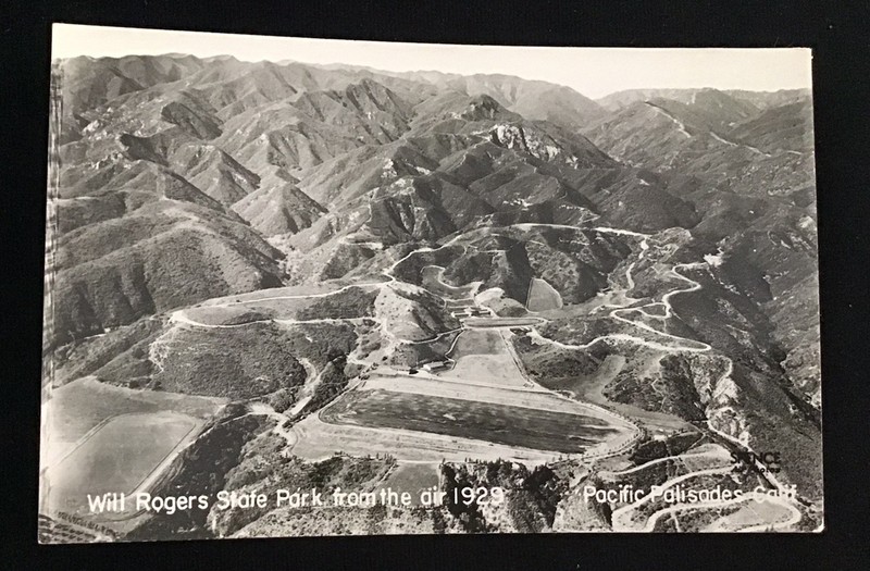1929 AERIAL VIEW WILL ROGERS STATE PARK PACIFIC PALISADES CALIFORNIA RPPC PHOTO