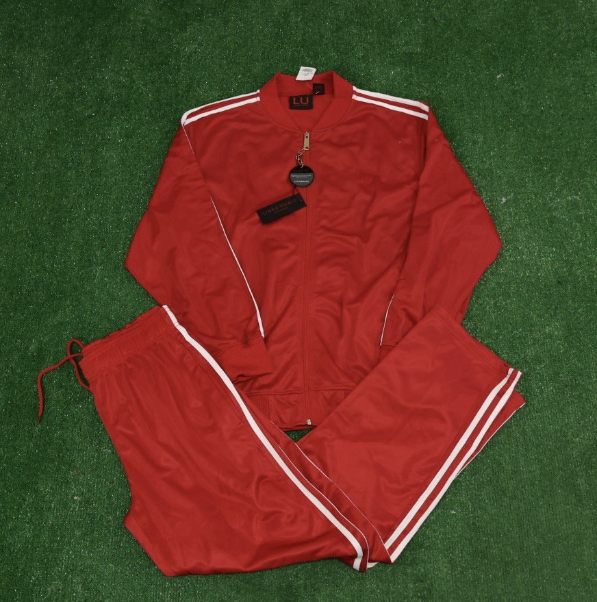 Traje de chándal para hombre Linea Uomo LU rojo deslumbramiento 2 piezas XL Y2K 2000s Streetwear CC28