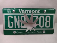 Vermont License Plate No Tags With Leaf Expired Green Mountain State 