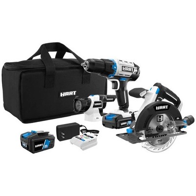 HART HPCK302BN 3-Tool 20-Volt Cordless Combo Kit with and 16-inch Storage Bag