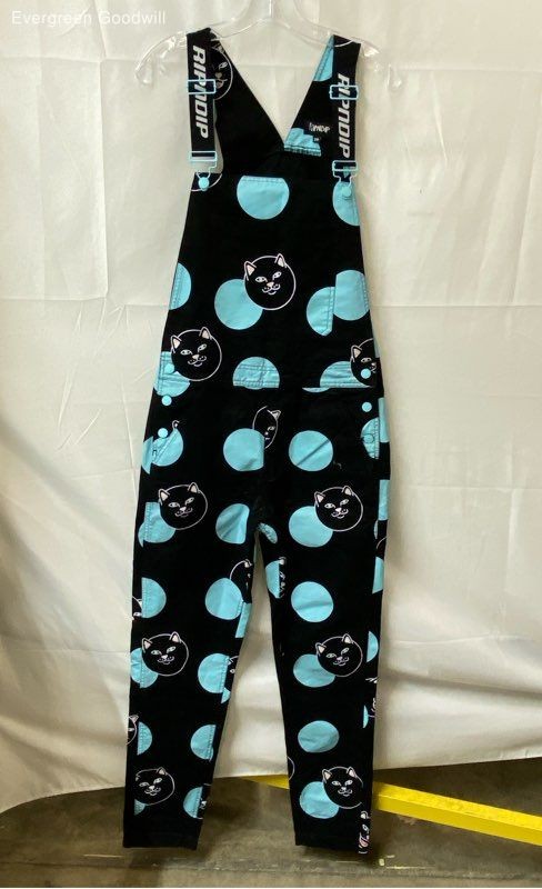 Ripndip Men's Black Blue Polka Jerm Cotton Pockets Overalls Size 28