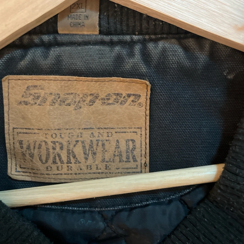 Chaqueta de trabajo con cremallera de lona negra a presión para hombre talla 2XL Foto 4 de 4