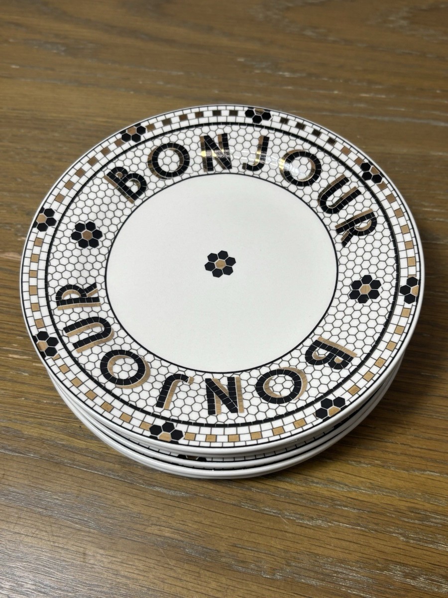 Anthropologie The Bistro Tile Stoneware Bread Plates Set Of 5 | eBay