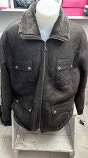 DAVID MOORE men's brown leather coat jacket size 56 cod. AD42