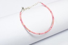 Dainty Pink Opal Faceted Round Gemstone 2-3MM Beads Bracelet 6-8'' Girls Women