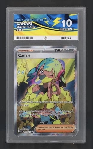 Canari 257/217 Secret Rare Ascended Heroes Ace 10 Perfect Subgrades Pokemon