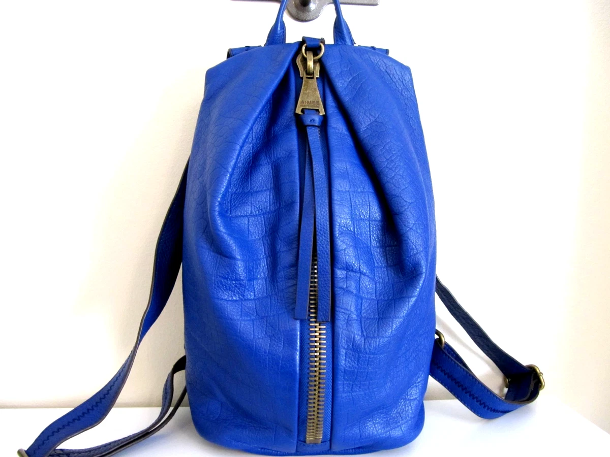 Aimee Kestenberg Teal Pebbled Leather Backpack with Silver Zipper Aimee Kestenberg All for Love Convertible Leather Shopper  main image 4