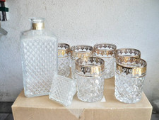 CASA MODERNARIATO SET 6 BICCHIERI TUMBLER + BOTTIGLIA RIFINITURE ORO AFFARE!