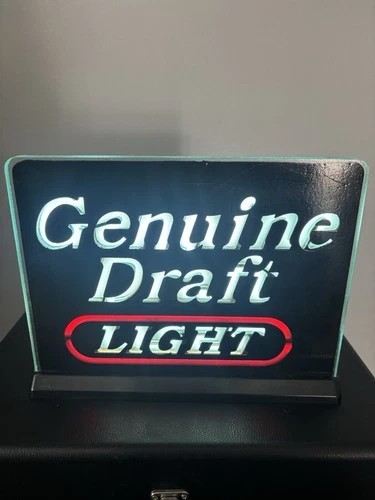 Vintage Miller Genuine Draft MGD Light Beer Bar Counter Light Up Sign 7.25”X9.5”