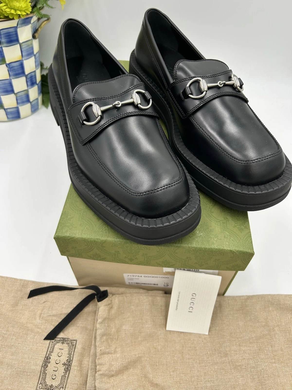 Mocassins homme Gucci gros cuir cheval Bit taille 10 made in Italy